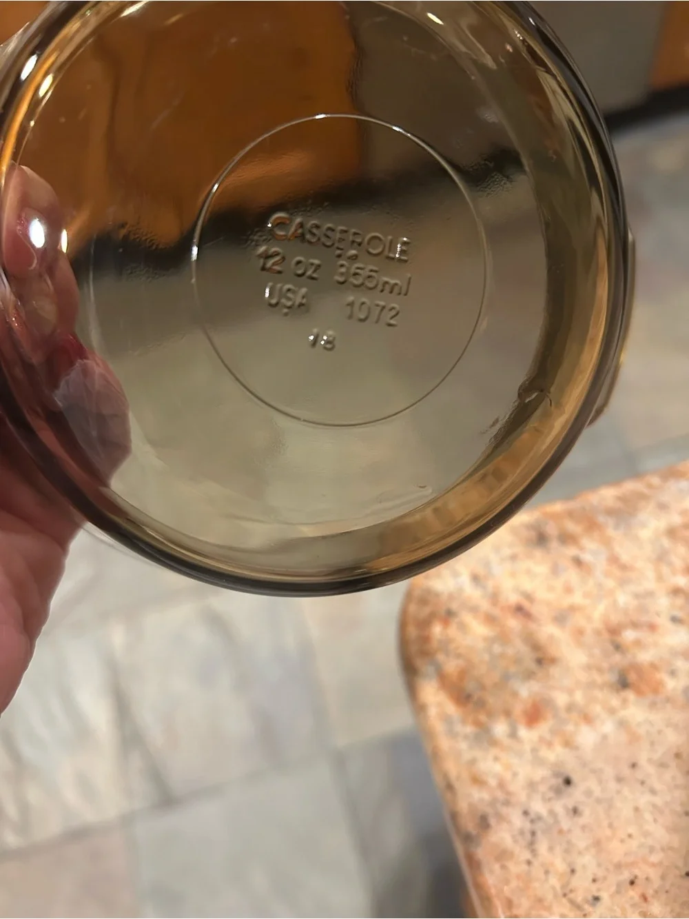 Anchor Hocking#1072 Set of 4 Amber Smoke Glass 12 oz Casserole Dishes 6.25” NWOT